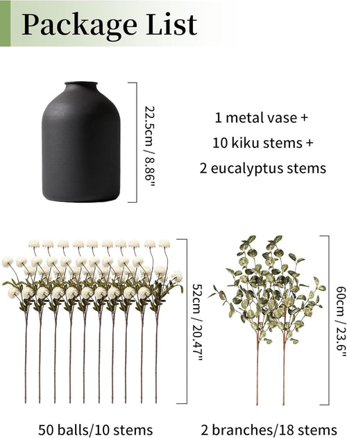 Artificial Mum Flowers in Metal Vase