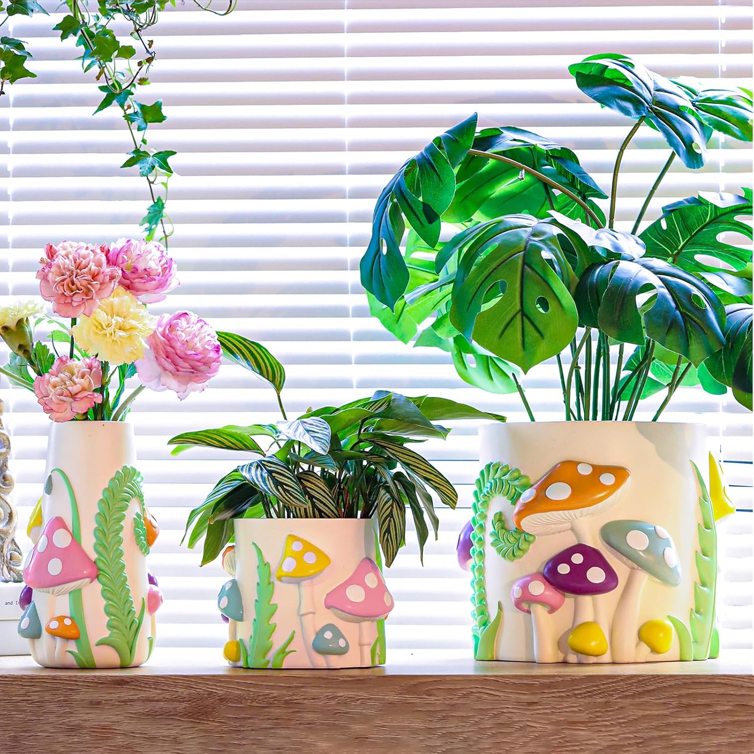 Pastel Mushroom Decorative Flower Vase