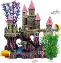 Aquarium Castle Decoration with Plants